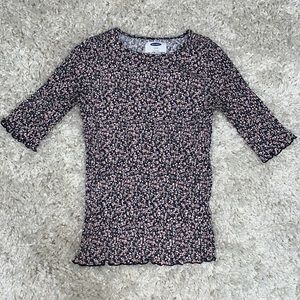 Ribbed floral tshirt